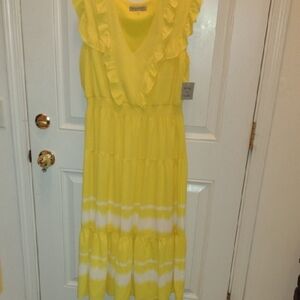 Yellow Ruffled Dress By Danny And Nicole.